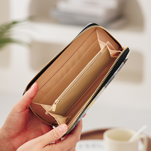  new color fashionable simple clutch bag retro style mobile phone coin purse foreign trade long wallet wallet