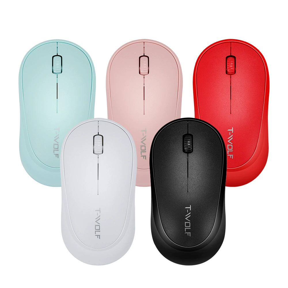 TWOLF Thunder Wolf Q18 wireless mouse office business Macaron 2.4g energy-saving notebook desktop universal