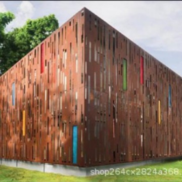 现货批发耐候钢园林水帘景观制作喷漆做锈雕刻激光切割厂家代加工