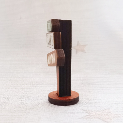 Wooden handicrafts garden ornaments garden decoration micro landscape miniature scene road signs street sign ornaments