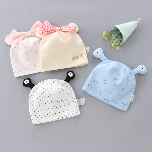 Cartoon princess baby hat newborn double-layer confinement hat 0-3 months baby head protective cap children's air-conditioning cap