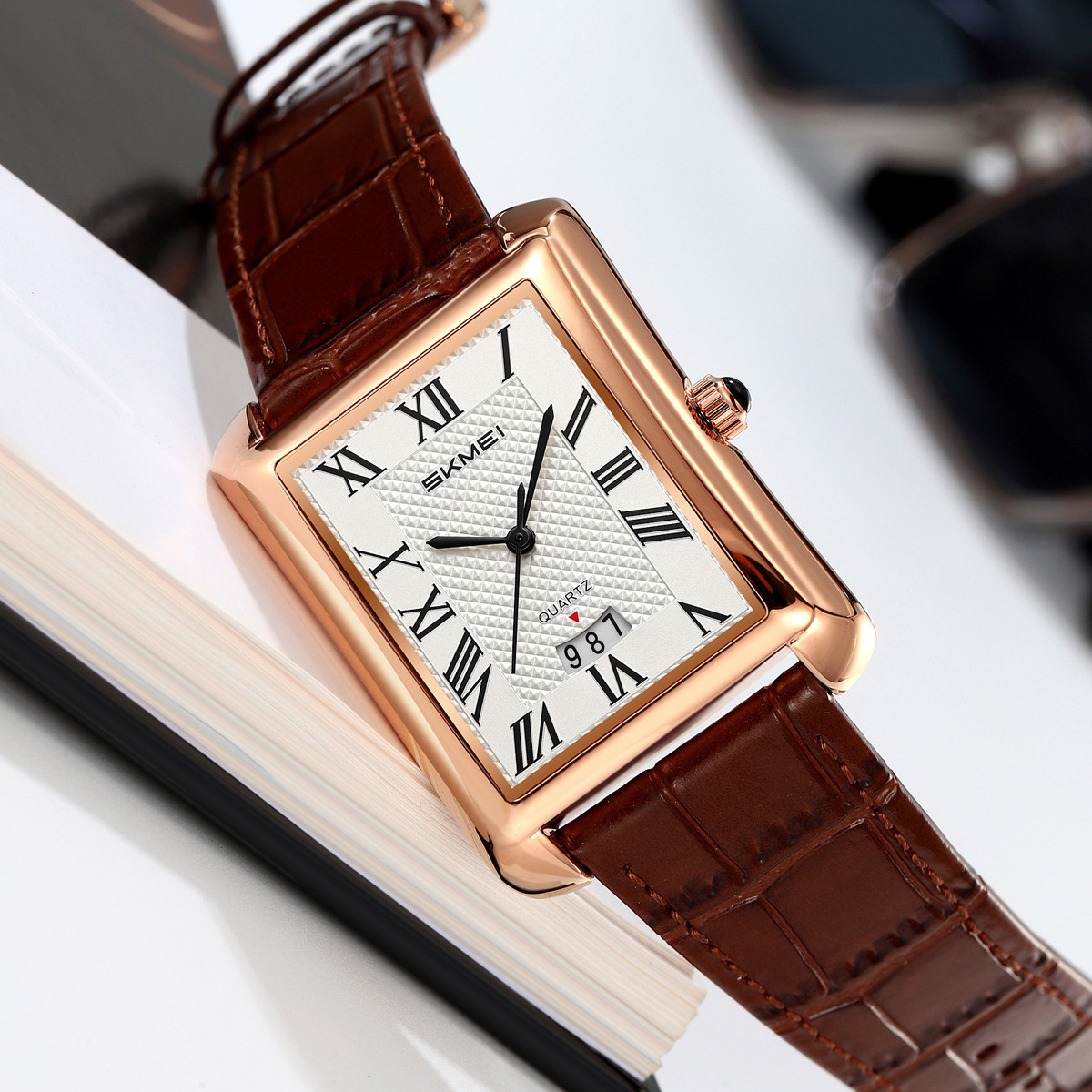 Momento de moda simple reloj de hombre correa reloj de negocios impermeable calendario reloj de cuarzo comercio exterior transfronterizo al por mayor