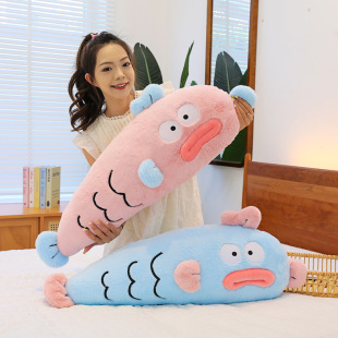 New Clown Fish Plush Toy Long Pillow Girls Doll Birthday Gift Wholesale Sleeping Leg Pillow