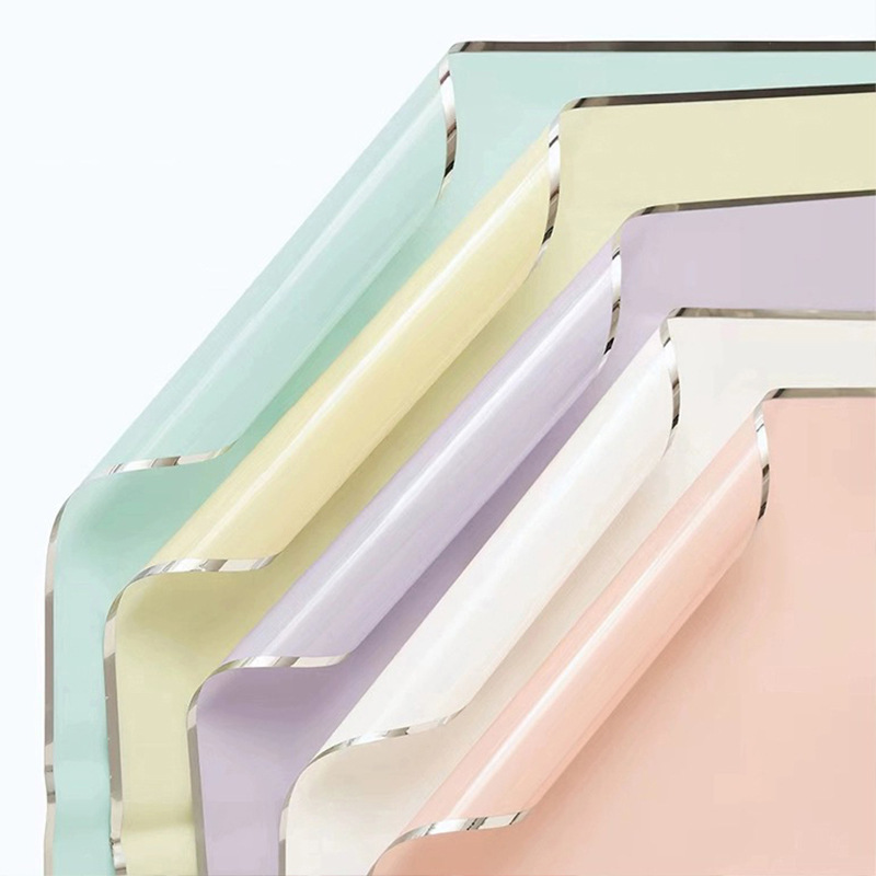 Nuevo papel de embalaje de iones de plata de color sólido película de gelatina de plata papel de borde impermeable papel florista materiales de flor