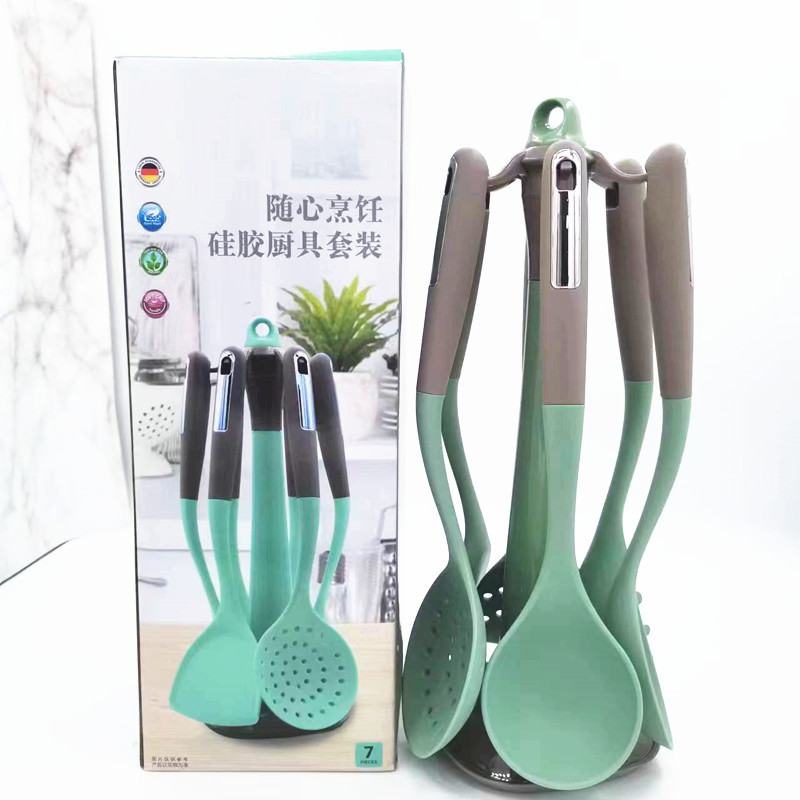 Juego de pala especial para sartén antiadherente resistente a altas temperaturas, pala de silicona para cocinar, cuchara antiadherente, utensilios de cocina, espátula de silicona