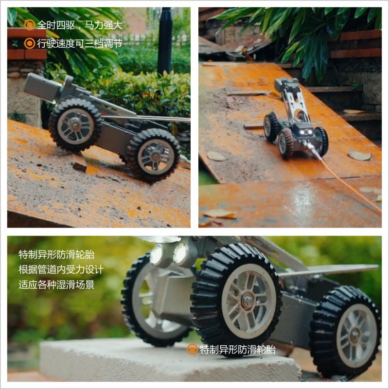 Senpan boru hattı robotu endüstriyel endoskop kamerası, iç video incelemesi için belediye dedektörü geniş açılı.