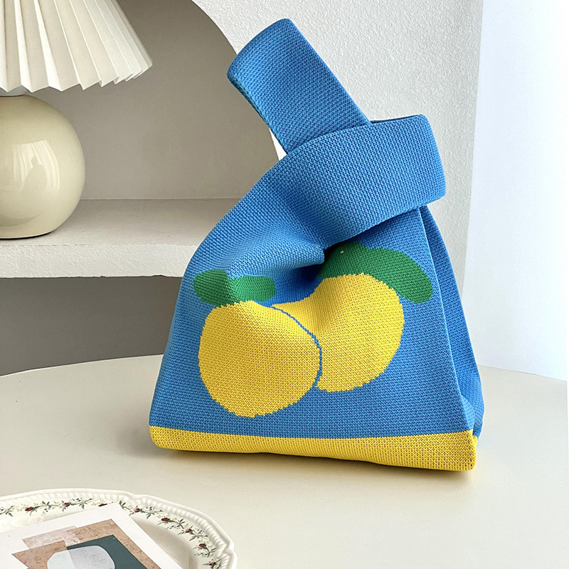 Ins nuevo bolso de mujer, bolso de punto de estilo de fruta, bolso de mano, bolso de hombro, bolso de cubo, bolso de regalo de mano
