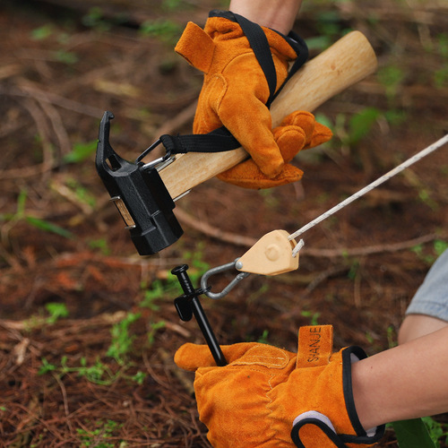 Outdoor multifunctional ground nail hammer, camping tent canopy camp nail hammer, wooden deck nail puller, copper hammer hammer