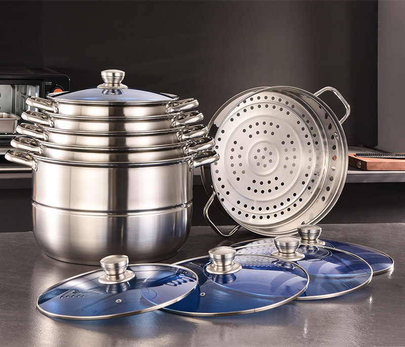 Stainless Steel Multifunctional Soup Pot And Steamer Cookware Set_voghion.com