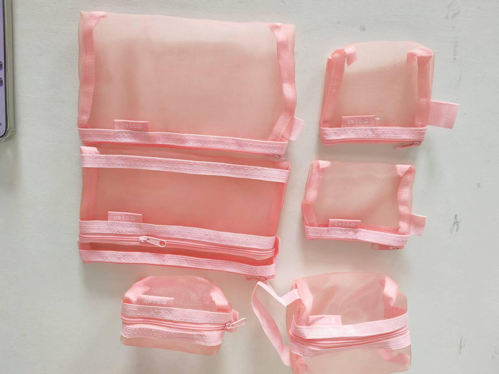 Mesh Zipper Storage Bag Travel Portable Coin Purse Data Cable Earphone Phone Accessories Digital Organizer Cosmetic Bag