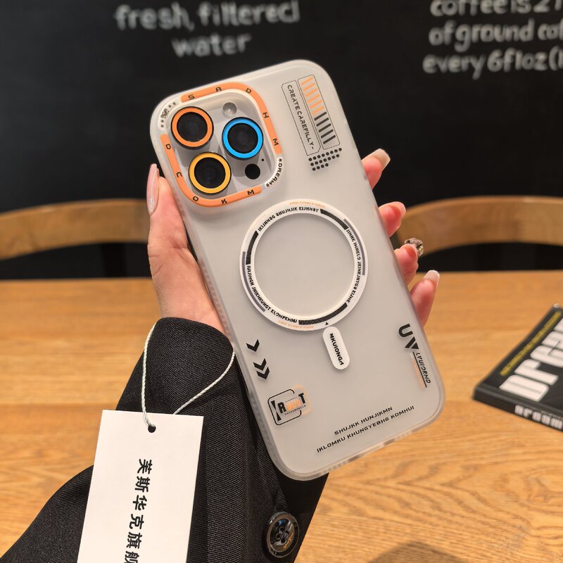 Magsafe Magnetic Suction Is Suitable for Apple 16Pro Mobile Phone Case Iphone16Promax New Translucent 15Promax High-End Trendy Brand 15 Skin-Feel Frosted 14 All-Inclusive Anti-Fall Protective Cover