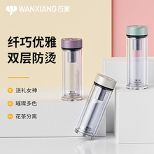 万象WANXIANG双层玻璃泡茶杯子礼物水杯2024新款女男家用茶杯