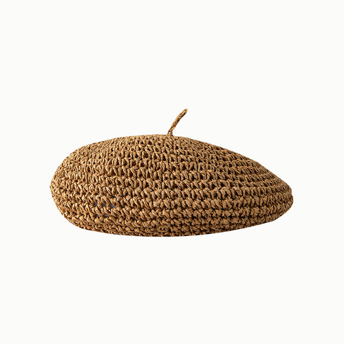 Japanese-style female painter's hat for summer, British Korean version, trendy, new, versatile, social media sensation, face-slimming, grass-woven bell hat