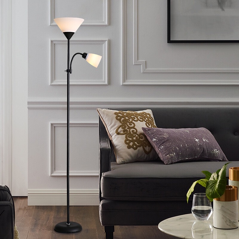 Internet Celebrity Double-Headed Petal Floor-Standing Children's Learning Eye Protection Study Lamp Living Room Bedroom Art Decoration Floor Lamp