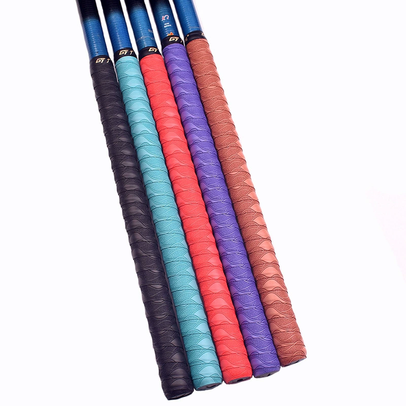 Ремень с раной ручкой для удочки с широкими перьями Удлиненный пояс для впитывания пота Эластичный нескользящий ремень с тиснением Утолщенная велосипедная ручка с ручным клеем