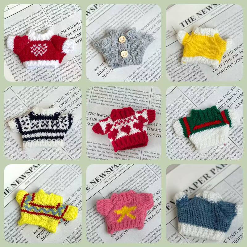 Long-Legged Kt Cat Doll Clothes 14cm Cotton Doll Clothes Rose Plush Small Pendant Top Doll Toy Clothes