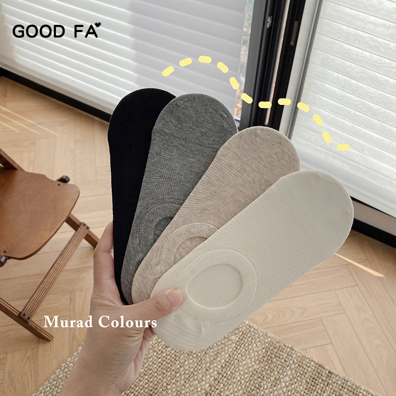 Spring and Summer socks women's low-cut thin ankle socks cotton and linen color silicone non-slip not easy to fall off heel boneless seam women's socks