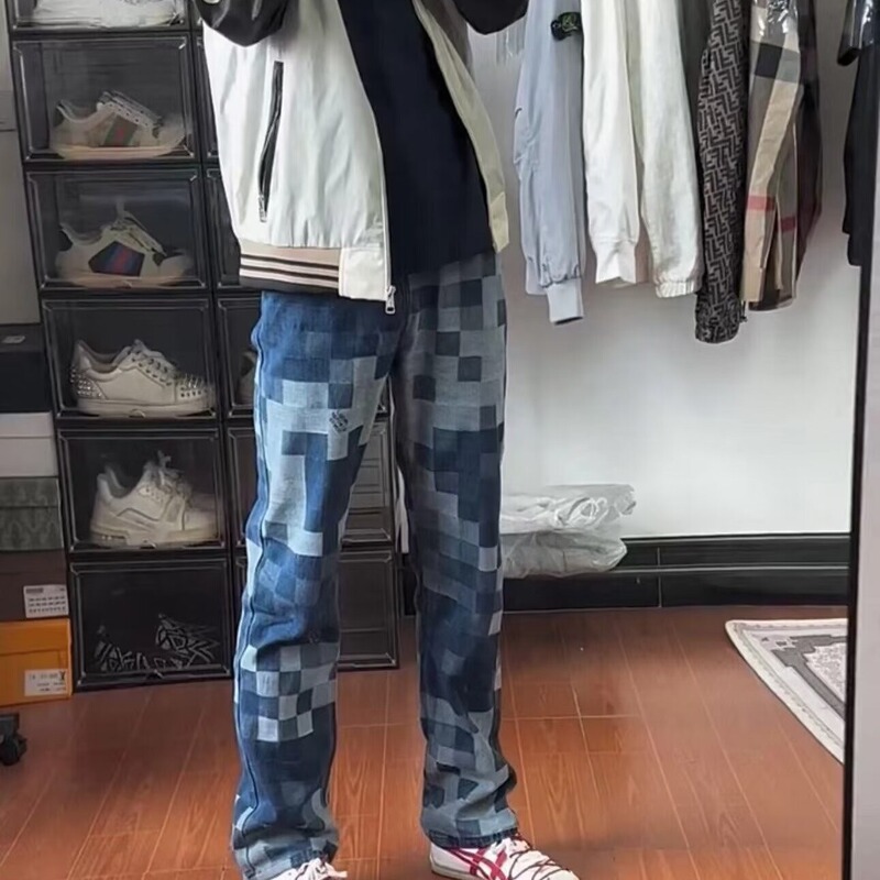 Jeans Men's Summer 2024 New Straight Loose Casual Trousers American High-end Spring and Autumn Wide Leg Pants