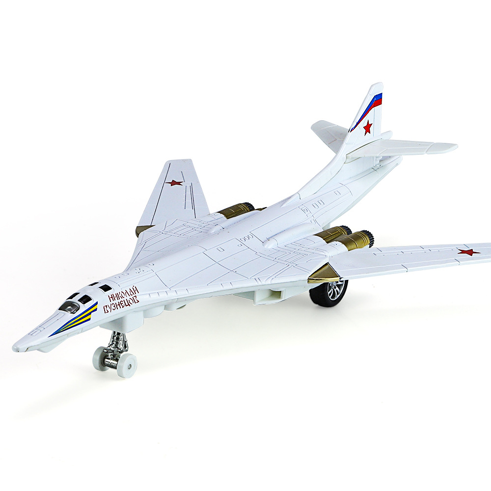 TU160 modelo de aleación de bombarderos cisne blanco retroceso luz sonido para niños regalos de ciencia militar al por mayor