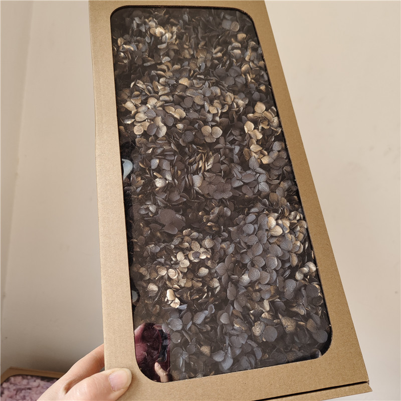 Flor eterna Hortensia Anna pequeña hoja flor seca flor real árbol de Navidad ventilador hecho a mano ramo DIY material paquete flor