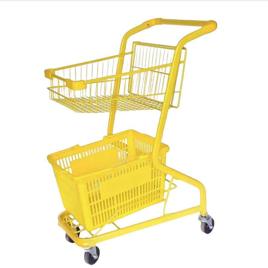 Carrito de compras de supermercado de doble capa, carrito de bar, carrito KTV, carrito rosa, máquina de muñecas.