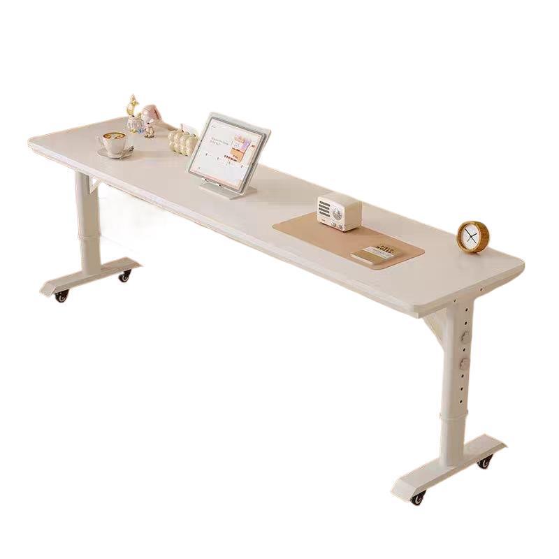 Computer Desk Made of Pure Solid Wood, Cross-Bed Table, Movable and Adjustable Height Table, Cross-Bed Lazy Study Desk, Wall-Mounted Long Desk