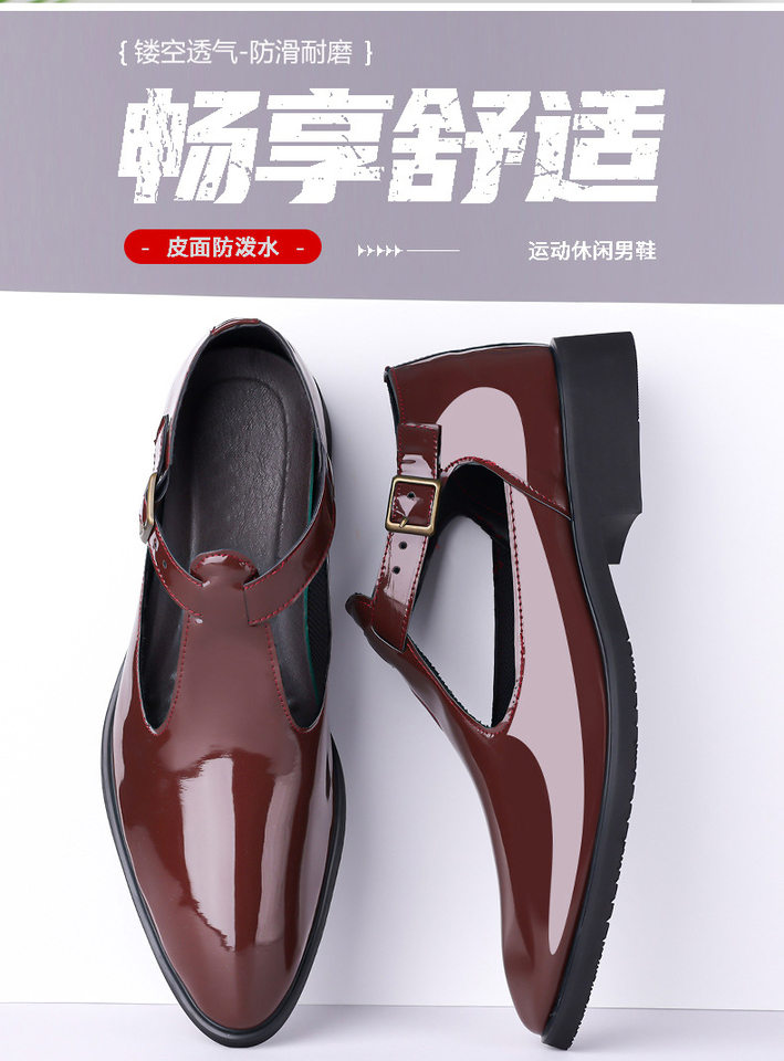 Dép sandal nam quai ngang xỏ ngón mặt đan sợi thoáng khí đi biển ngoài trời — Màu nâu, Màu đen chi tiết 3