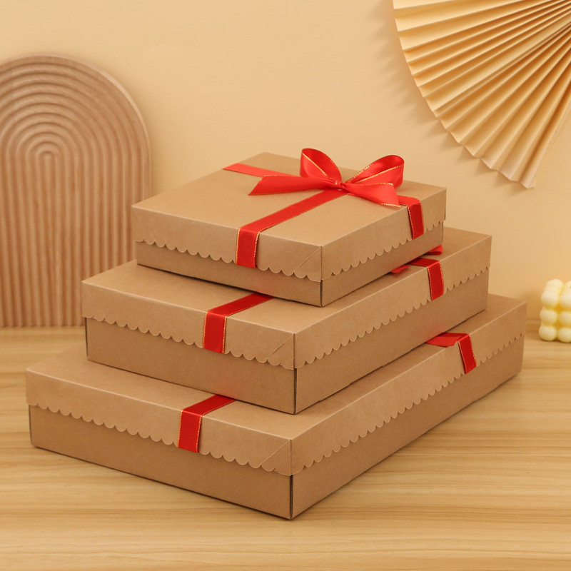 野餐盒子一次性餐盒露营户外春游烤肉水果寿司牛皮纸礼品盒打包盒