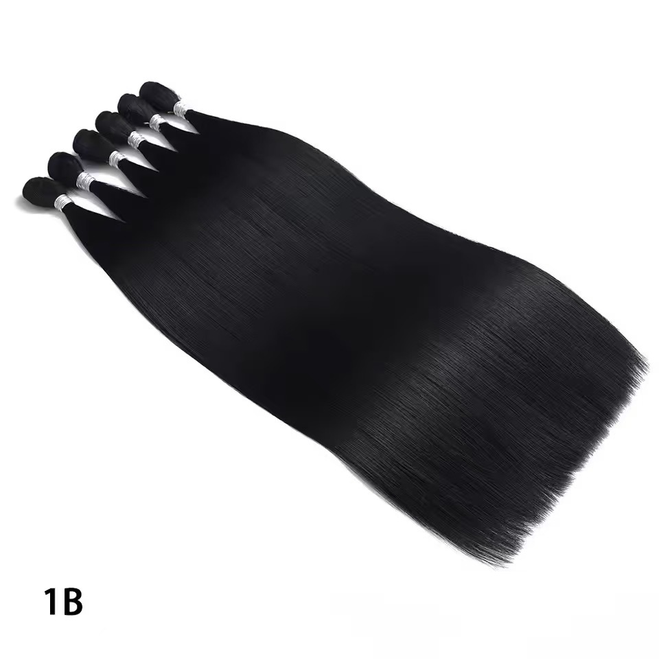 Extensiones de cabello sintético liso marrón de 22/26/30 pulgadas, cabello rubio largo y liso para mujeres, pelucas modernas resistentes al calor.