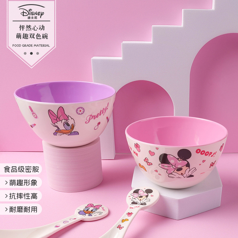 Disney authentic children's tableware soup bowl eating bowl baby complementary cartoon students fall resistant high temperature melamine Disney authentic children's tableware soup bowl eating bowl baby complementary cartoon students fall resistant high temperature melamine