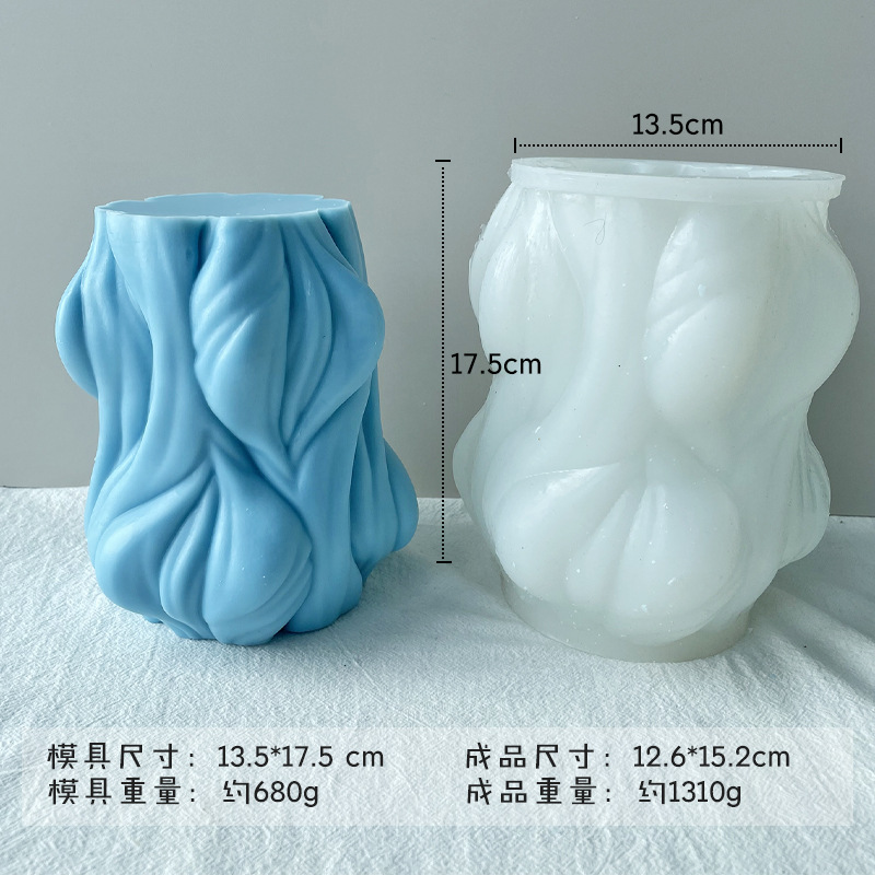 Transfronteriza onda geométrica aromaterapia vela molde de silicona DIY hecho a mano jabón yeso decoración fragante piedra herramienta abrasiva de silicona