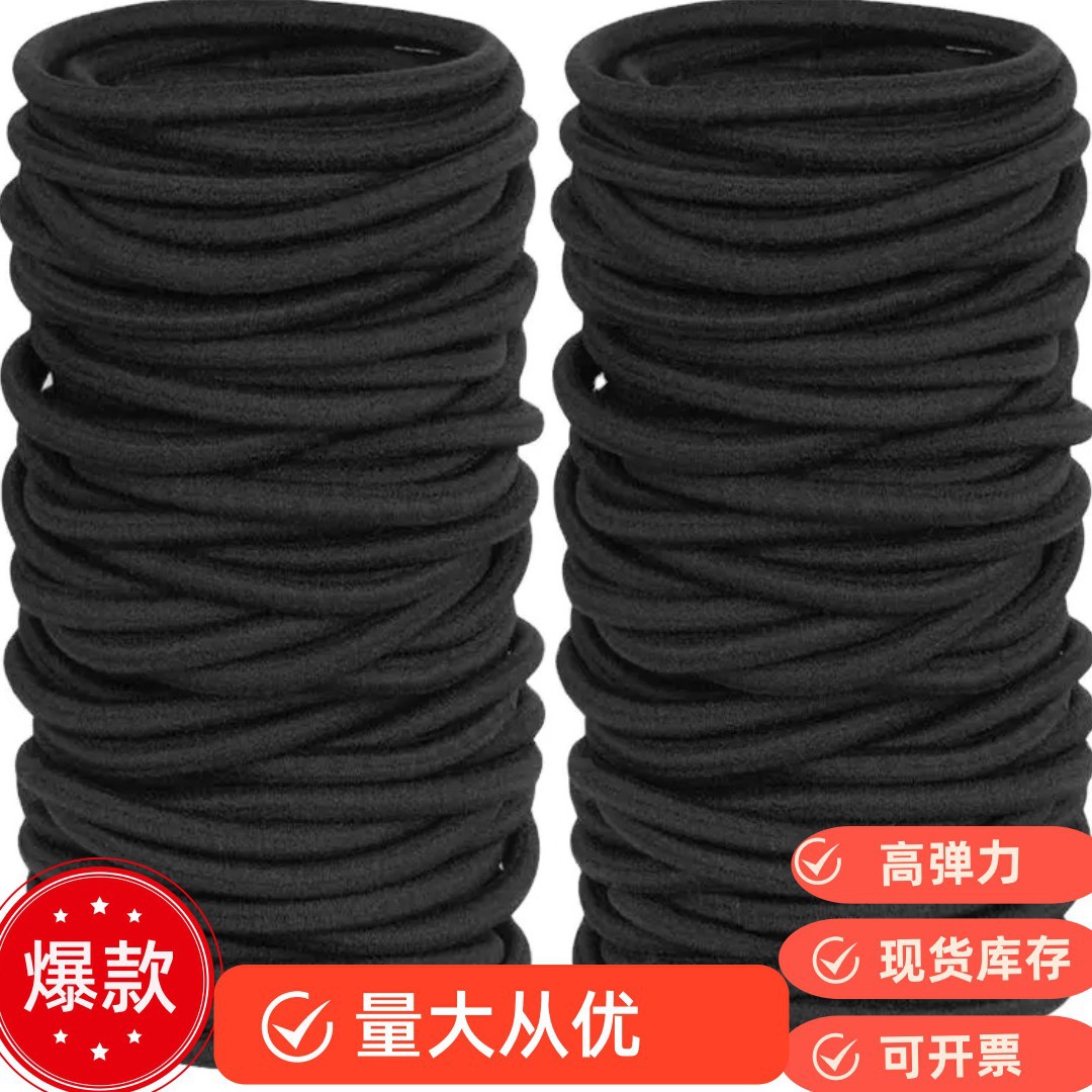 120 black hairbands for thick curly hair ponytail stands for women…