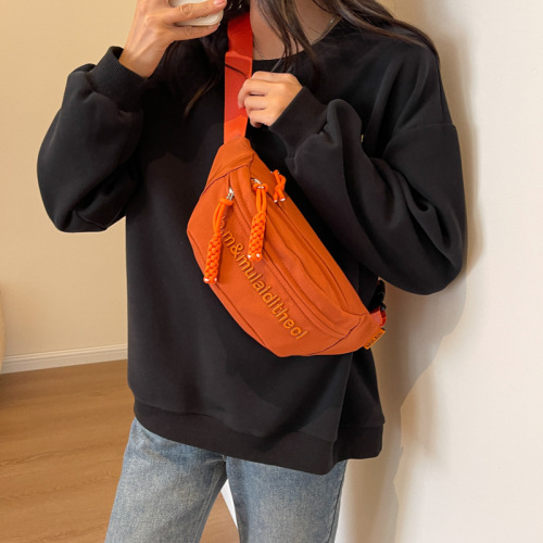 new chest bag for men and women ins fashion crossbody bag trendy simple versatile sports waist bag student embroidered shoulder bag