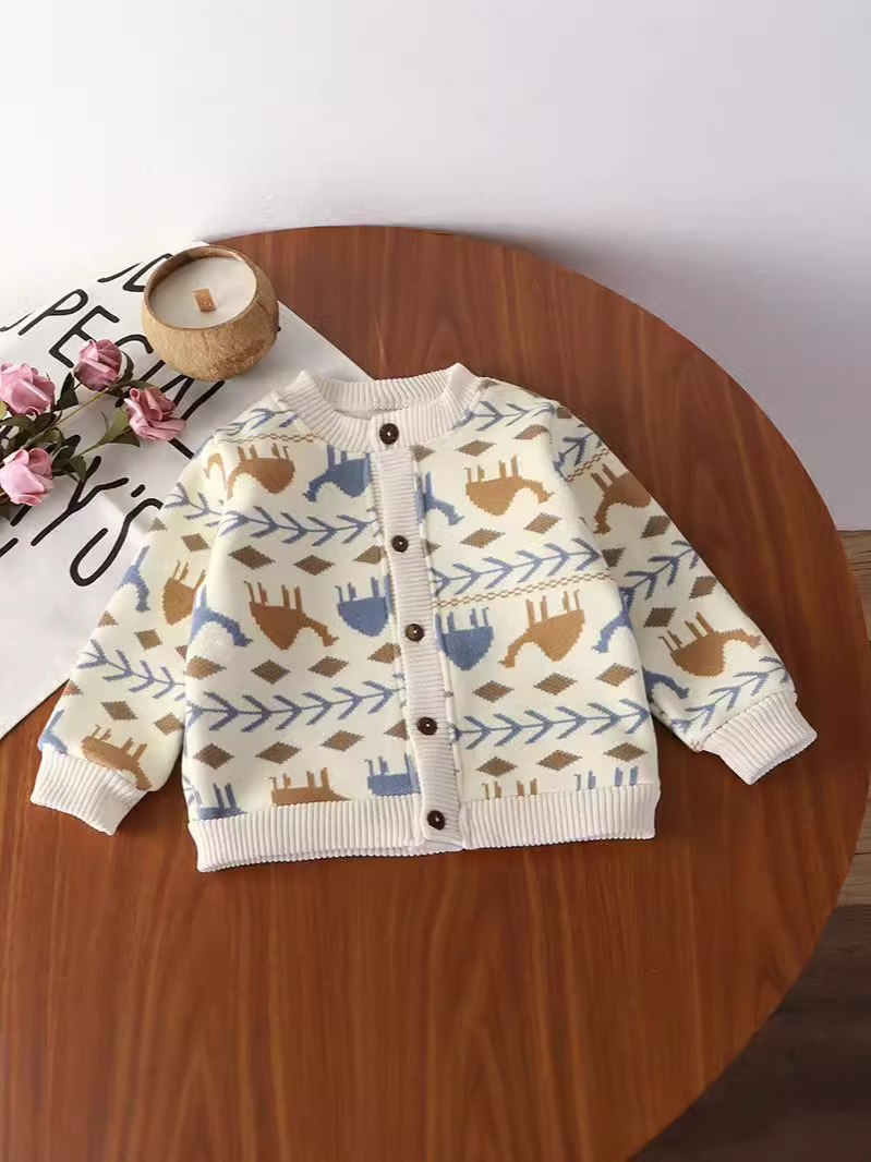 Cárdigan para niños más chaqueta de terciopelo para niños, bebé de punto, primavera y otoño, pequeño abrigo exterior, niños y niñas, cuello en V, estilo de moda, todo fósforo