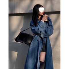 2025春季新款小众牛仔风衣外套女韩版风衣宽松复古休闲长款感大衣