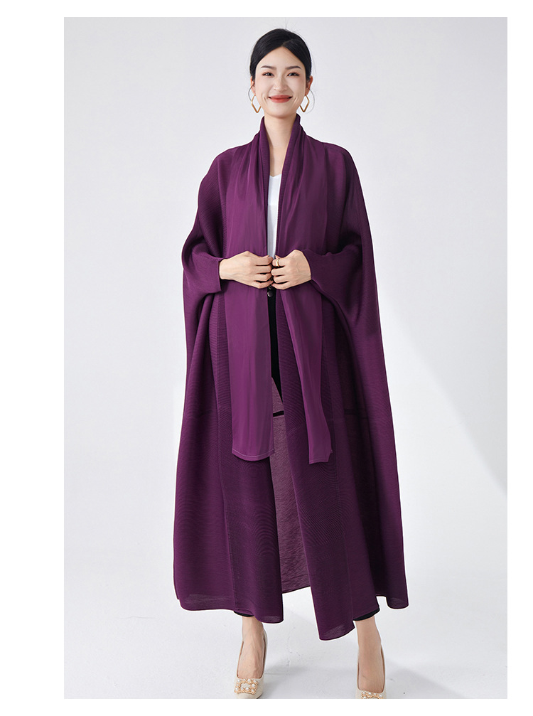Foreign Trade Arab Clothing, High-end Muslim Women's Loose Plus-size Issey Miyake-style Large Robe Coat For Autumn_ecoleips.com
