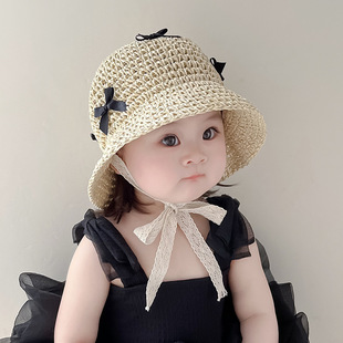 Baby Girl Hat Summer Thin Style Bow Tie Hat Girl Sun Protection Bucket Fisherman Hat Trendy