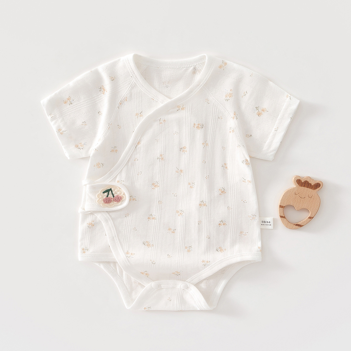 Newborn Baby Wrap Fart Clothes Summer Thin Short-sleeved Triangle Hats Baby Clothes Summer Uniform Clothes Air Conditioning Climbing Clothes