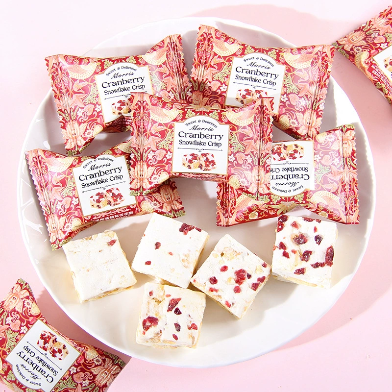 Свадебные конфеты Weikou Ai Morris Cranberry Snowflake Crispy, нуга, печенье, повседневные закуски