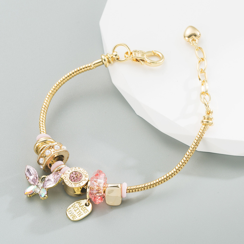 Fashion Geometric Butterfly Copper Artificial Rhinestones Bracelets