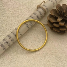 18k金古法素圈手镯AU750彩金手镯磨砂传承光面素圈手饰品水贝批发