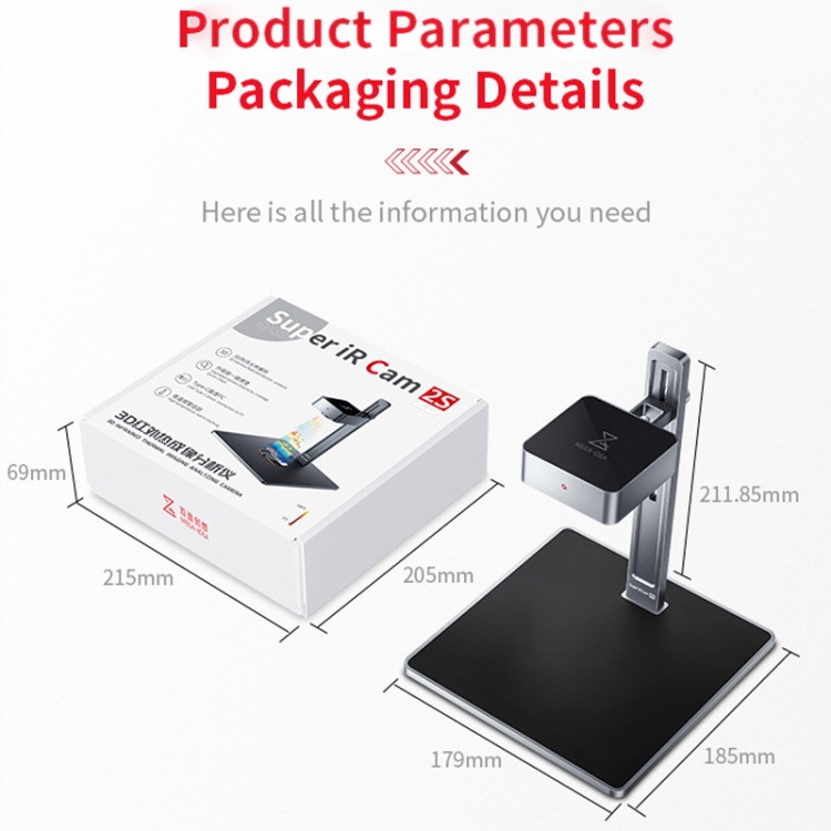 Análisis de imágenes térmicas infrarrojas 3D de Qianli MEGA-IDEA Super IR Cam 2S