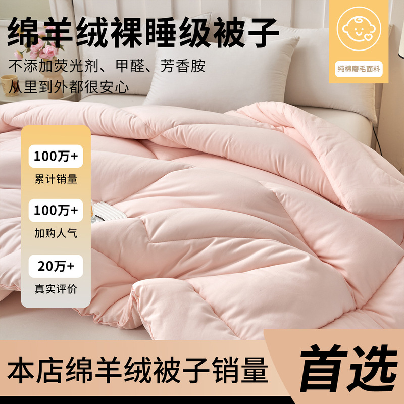 100% Pure Wool Quilt Winter Thickeneded Warm Quilt Pure Cotton Brushed Cashmere Quilt Core Single and Double Student Bedding 100% Pure Wool Quilt Winter Thickeneded Warm Quilt Pure Cotton Brushed Cashmere Quilt Core Single and Double Student Bedding