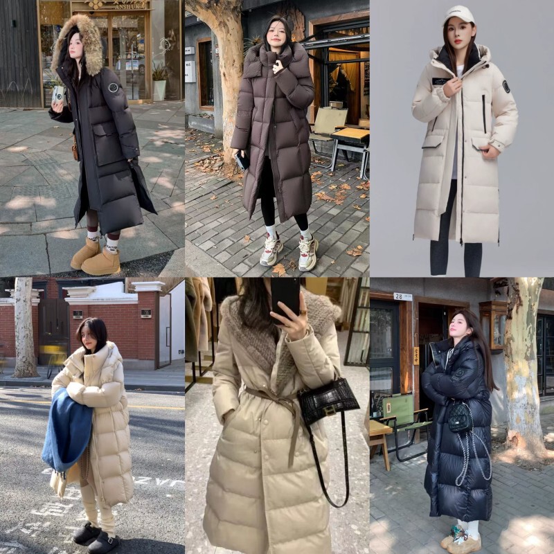 95 White Duck down Jacket for Women, Mid-Length, Over-The-Knee, Thickened, Warm, 2026 Off-Season, Cheap, Export, Plus-Size, Trendy Coat