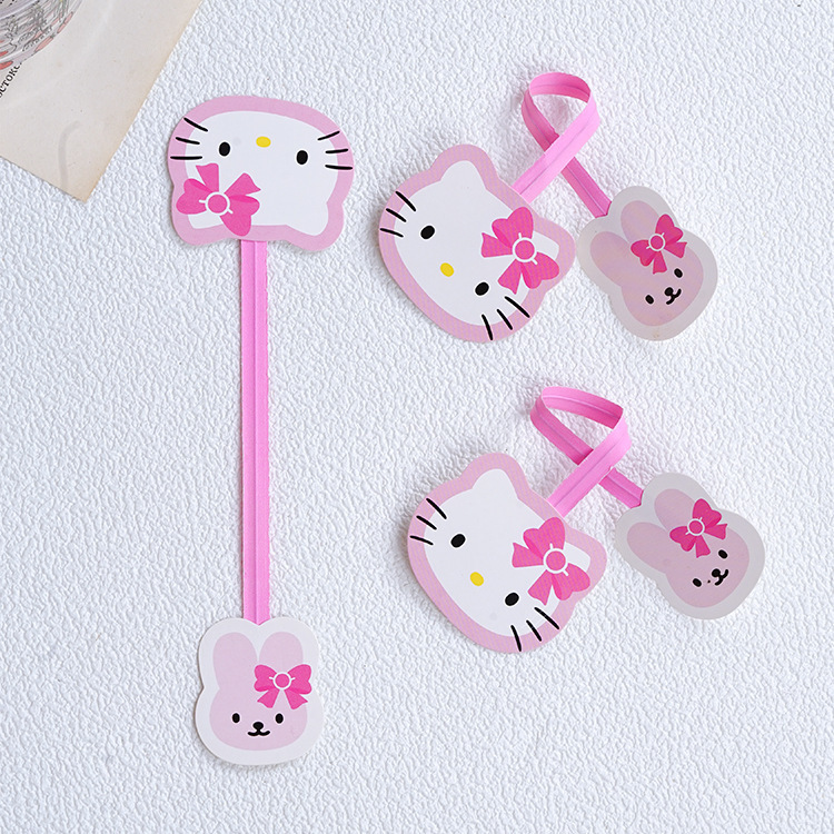 ins风卡通可爱双头kitty猫咪封口扎丝 烘焙包装包装束口绳50只价