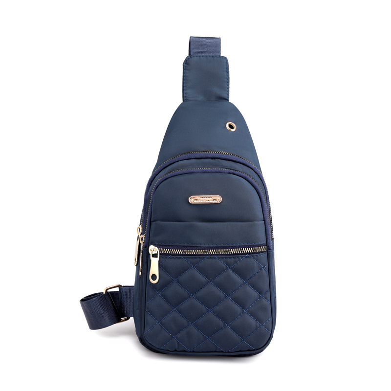 Estilo coreano simple bolsa de pecho de las mujeres nuevo multi-capa de hilo de bordado de gran capacidad bolsa de hombro chica ocio al aire libre bolsa de mensajero
