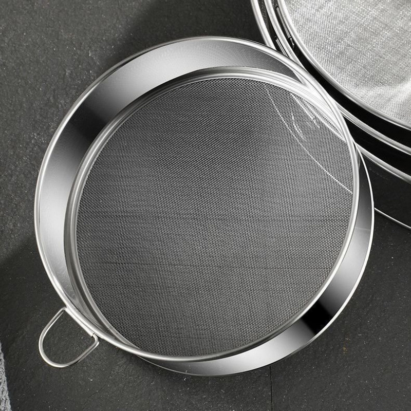 Flour Sieve Flour Sieve Filter Sieve Baking Tool Handheld-Mesh Powder Ultra-Fine Household Stainless Steel Sieve
