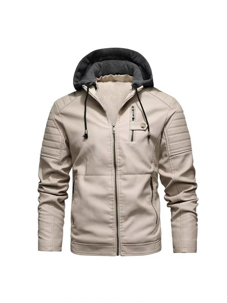 Chaquetas de Cuero Nuevas de Primavera y Otoño 2025, Chaquetas de Cuero PU para Hombre, Chaquetas de Cuero Estilo Coreano para Hombre, Ropa de Marca para Hombre, Venta al por Mayor de Fábrica