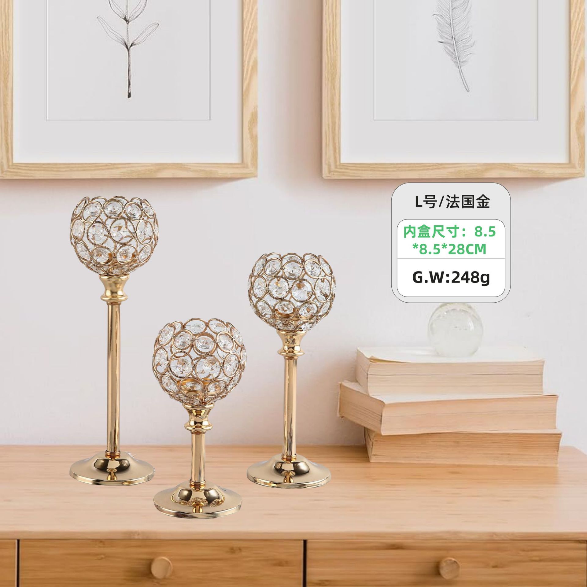 Mini candelabro de cristal transfronterizo, adornos creativos de galvanoplastia, boda, hotel, hogar, accesorios de decoración para cena a la luz de las velas