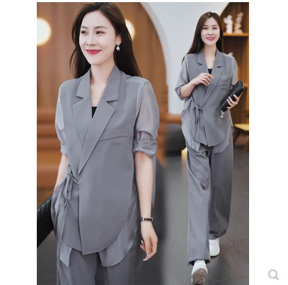 Western-Style Age-Reducing High-End Fashion Suit for Women, Popular Sun Protection Jacket and Pants, Two-Piece Set